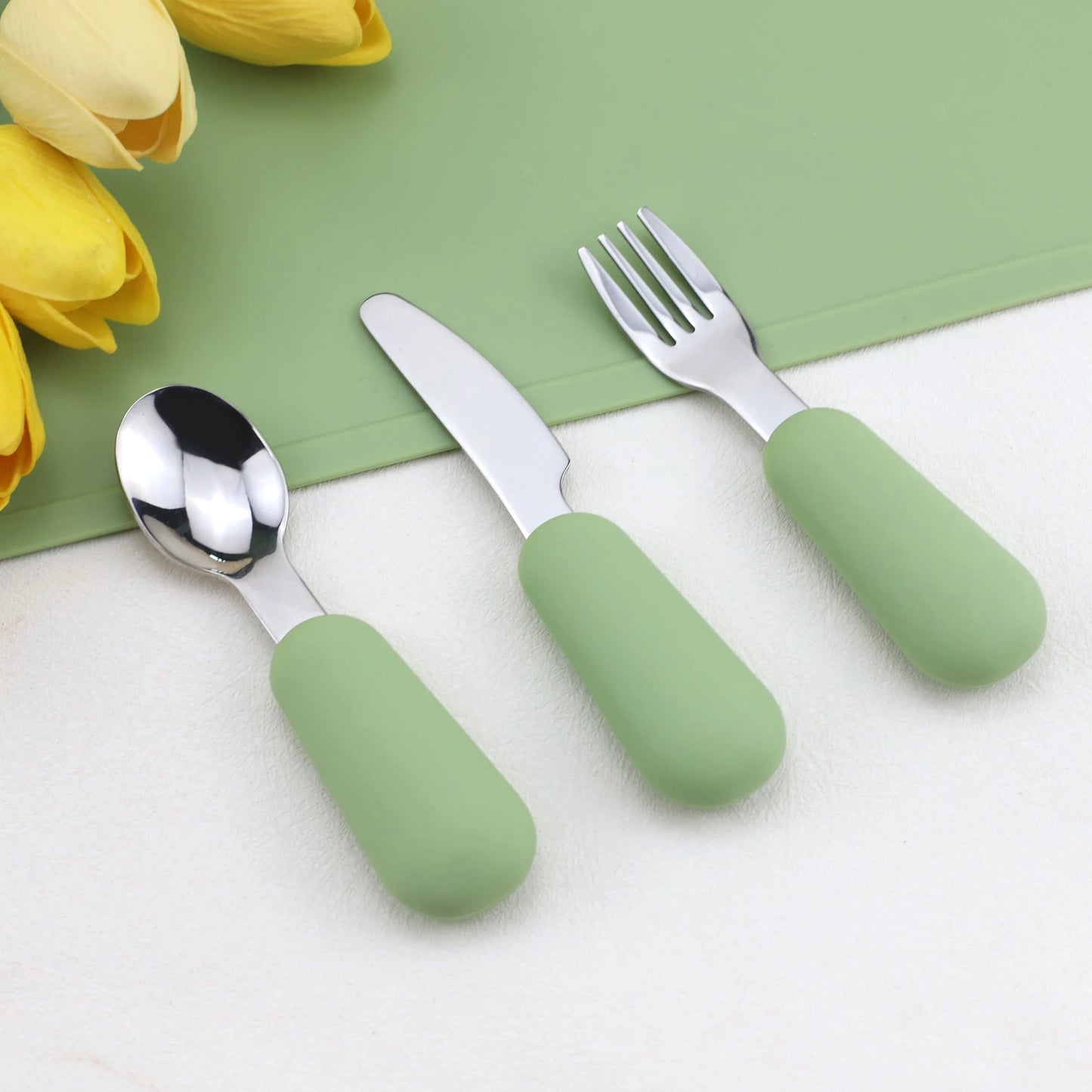 Silicone Baby Cutlery Set (3PCS)