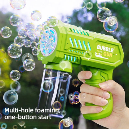 Automatic Bubble Machine Gun — 6-Hole, LED Lights (Ages 3+)