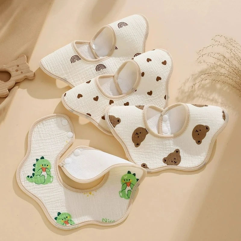 Waterproof Cotton Bib — Soft Absorbent Feeding Bib for Babies & Toddlers