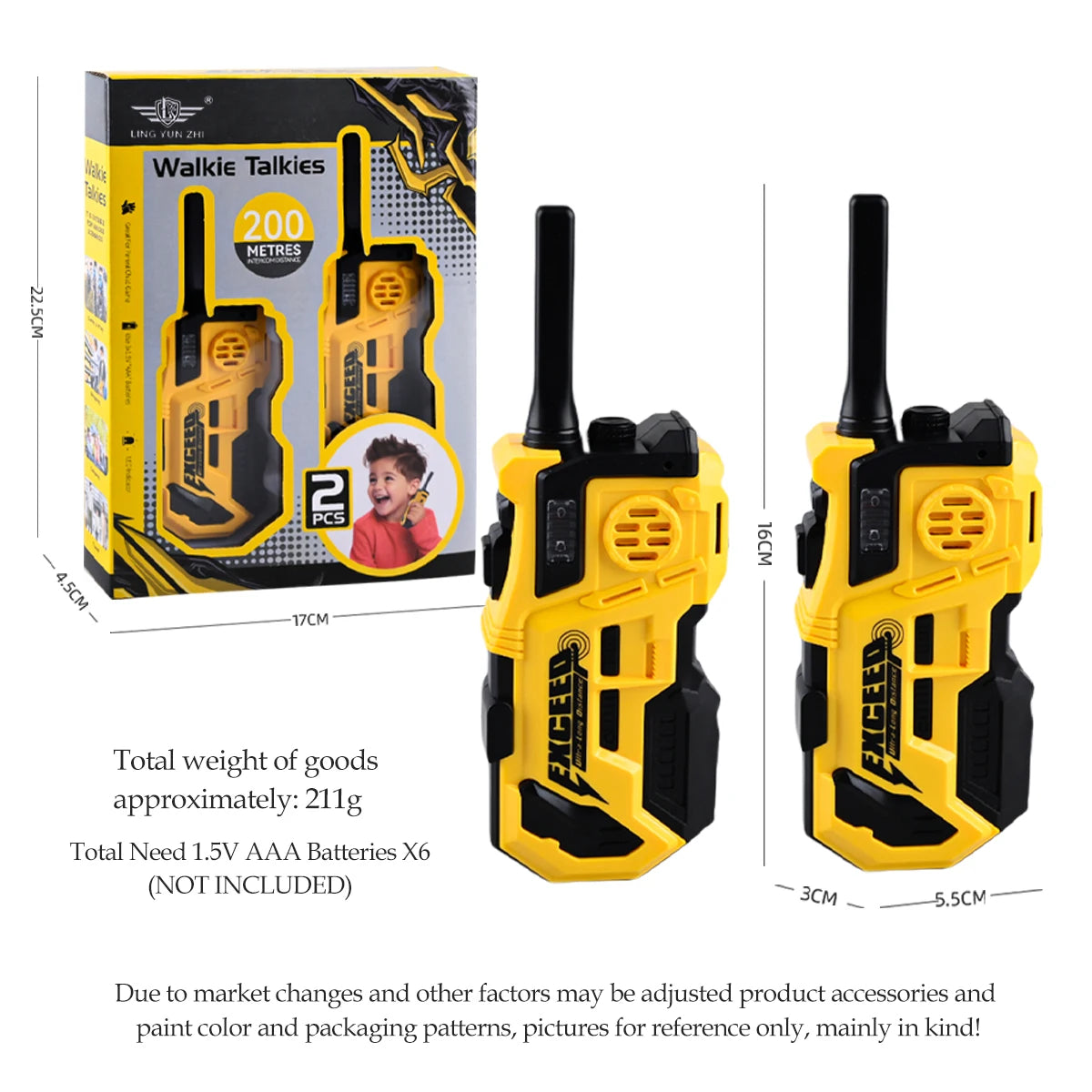 Kids Walkie Talkies 2-Pack | Long-Range Two-Way Radios for Outdoor Adventures