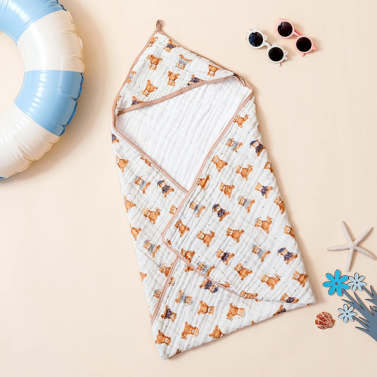 Cotton Hooded Baby Bath Towel
