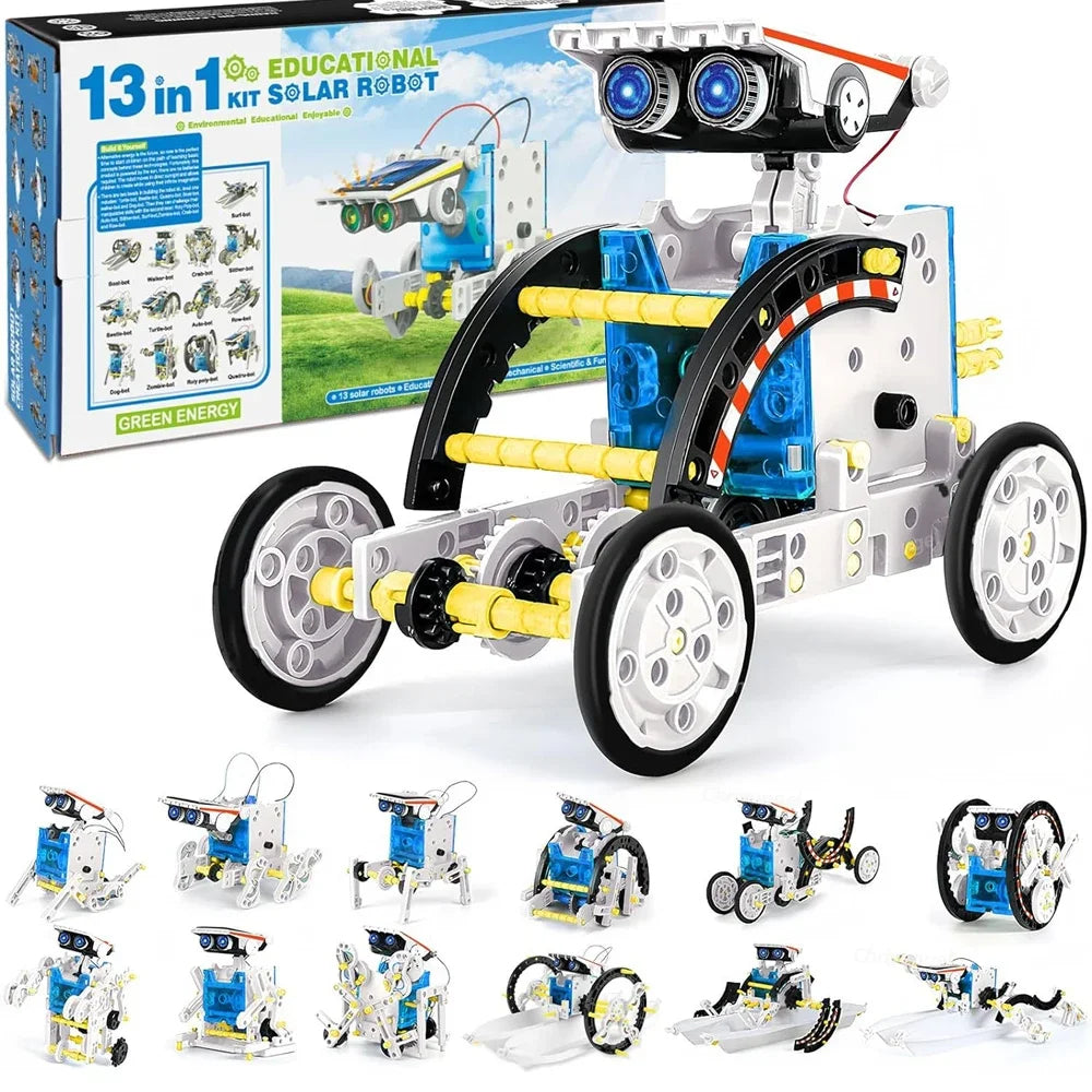 13-in-1 Solar Robot Kit | STEM Science Toy for Kids — Build 13 Solar Models